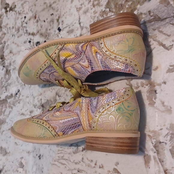 SPRING STEP L'ARTISTE LACIOX WOMEN'S LEATHER OXFORD SHOES Multi Color NEW EU 38 - Picture 8 of 16